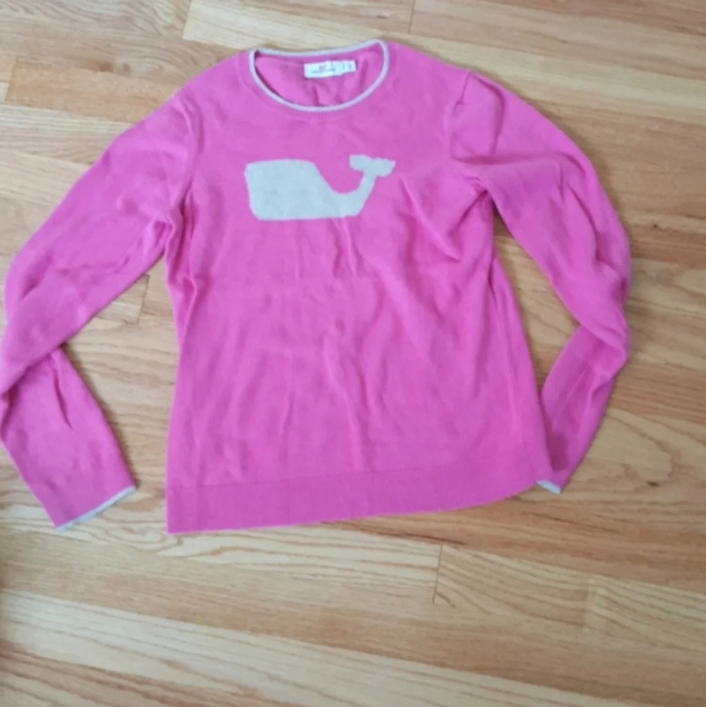 Vineyard Vines Girl Whale Long Sleeve Crewneck Sweater Sz L